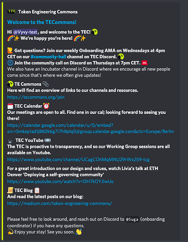 Welcome Message sent by bot
